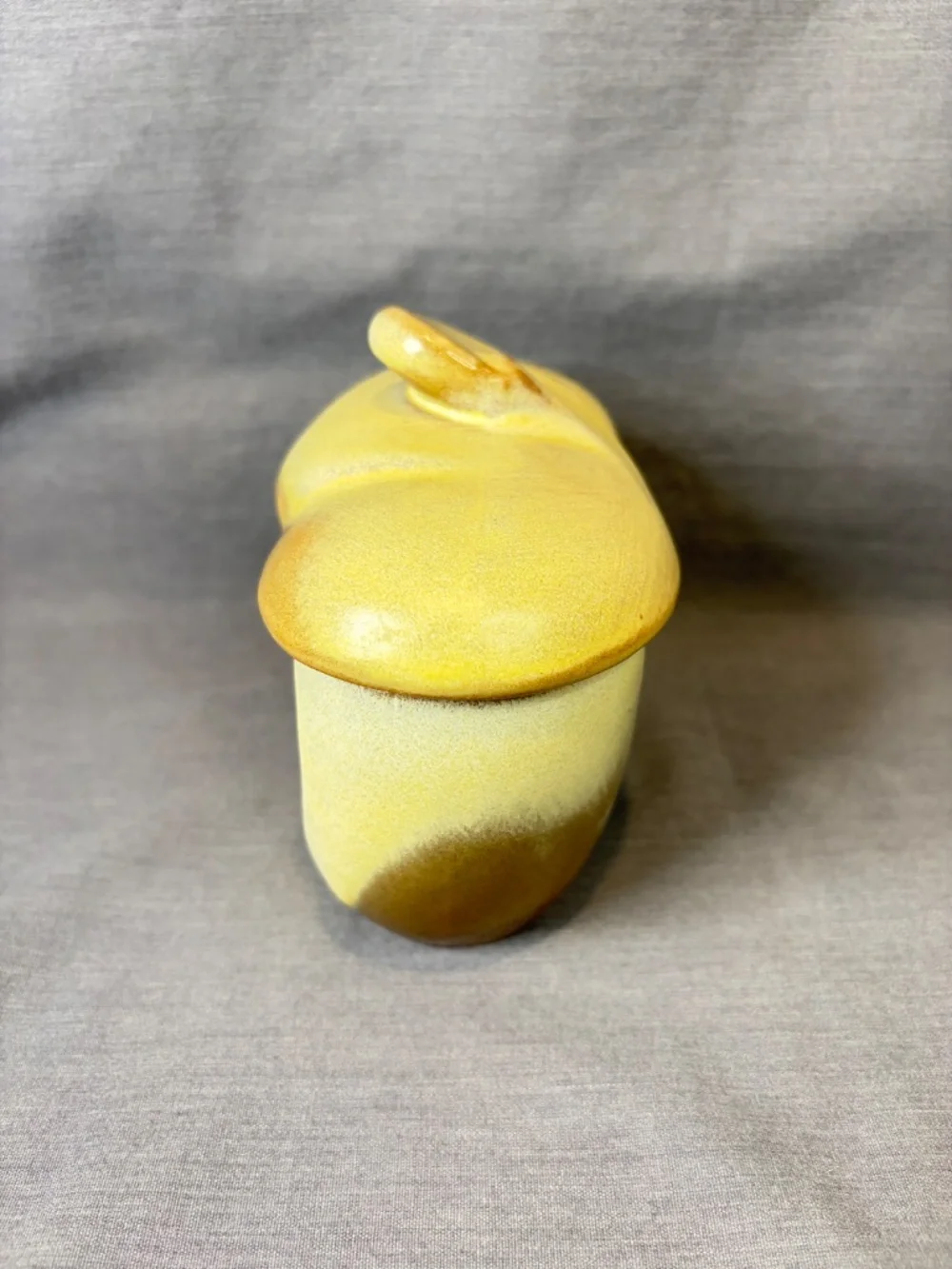 Vintage Frankoma Sugar Bowl 4B Lazy Bones Lidded Desert Gold Pottery